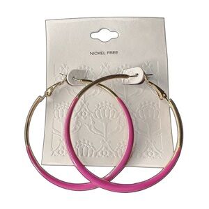 5/$25 😻 Pink and Gold Hoop Earrings